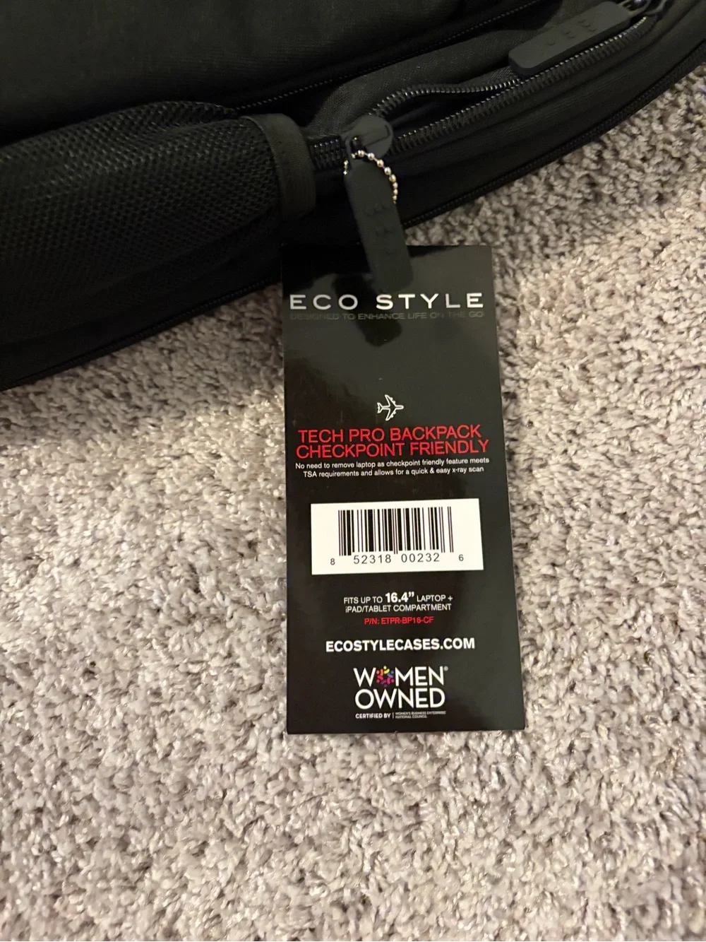 NEW Ecostyle Black Men's Compact Backpack